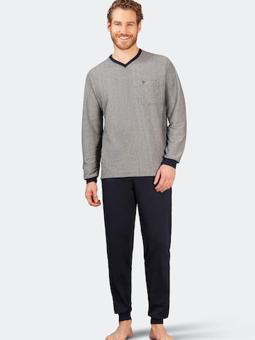 HAJO Long Pajamas 'Klima-Light' in Blue: front