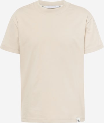 T-Shirt Calvin Klein Jeans en beige : devant