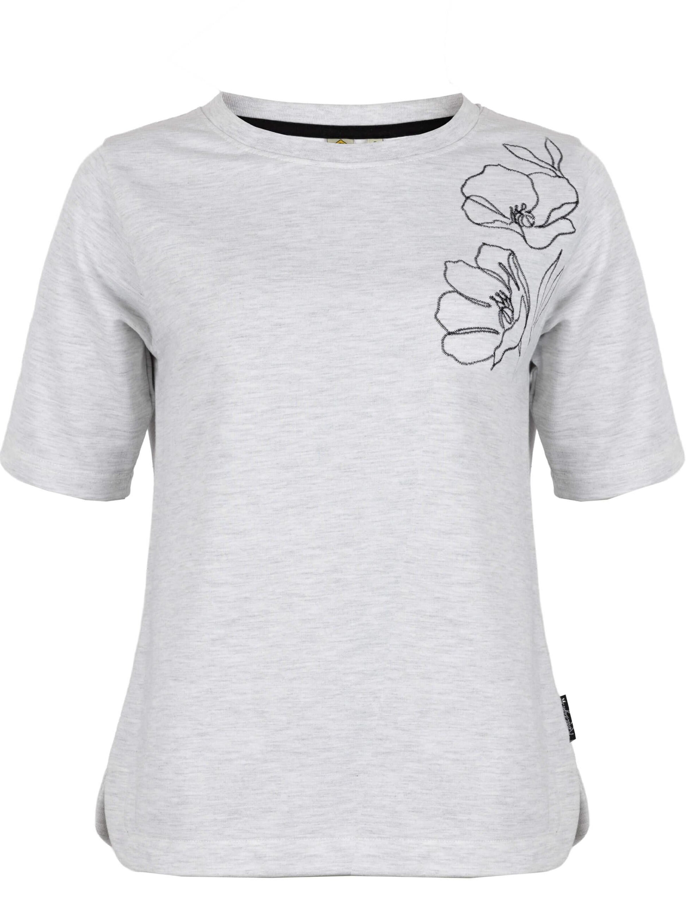 ROADSIGN australia Sweatshirt 'Sweatshirt Flourish mit Kurzarm und Blumenstickerei'‌ in Weiß: Vorderseite