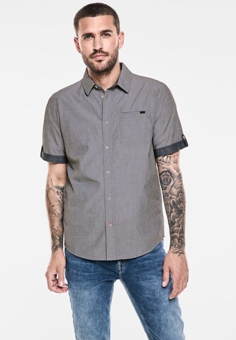 Street One MEN Regular Fit Hemd in Grau: Vorderseite