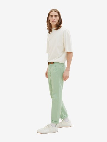 Coupe slim Pantalon chino TOM TAILOR DENIM en vert