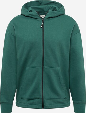 TOM TAILOR DENIM Sweat jacket in Green: front