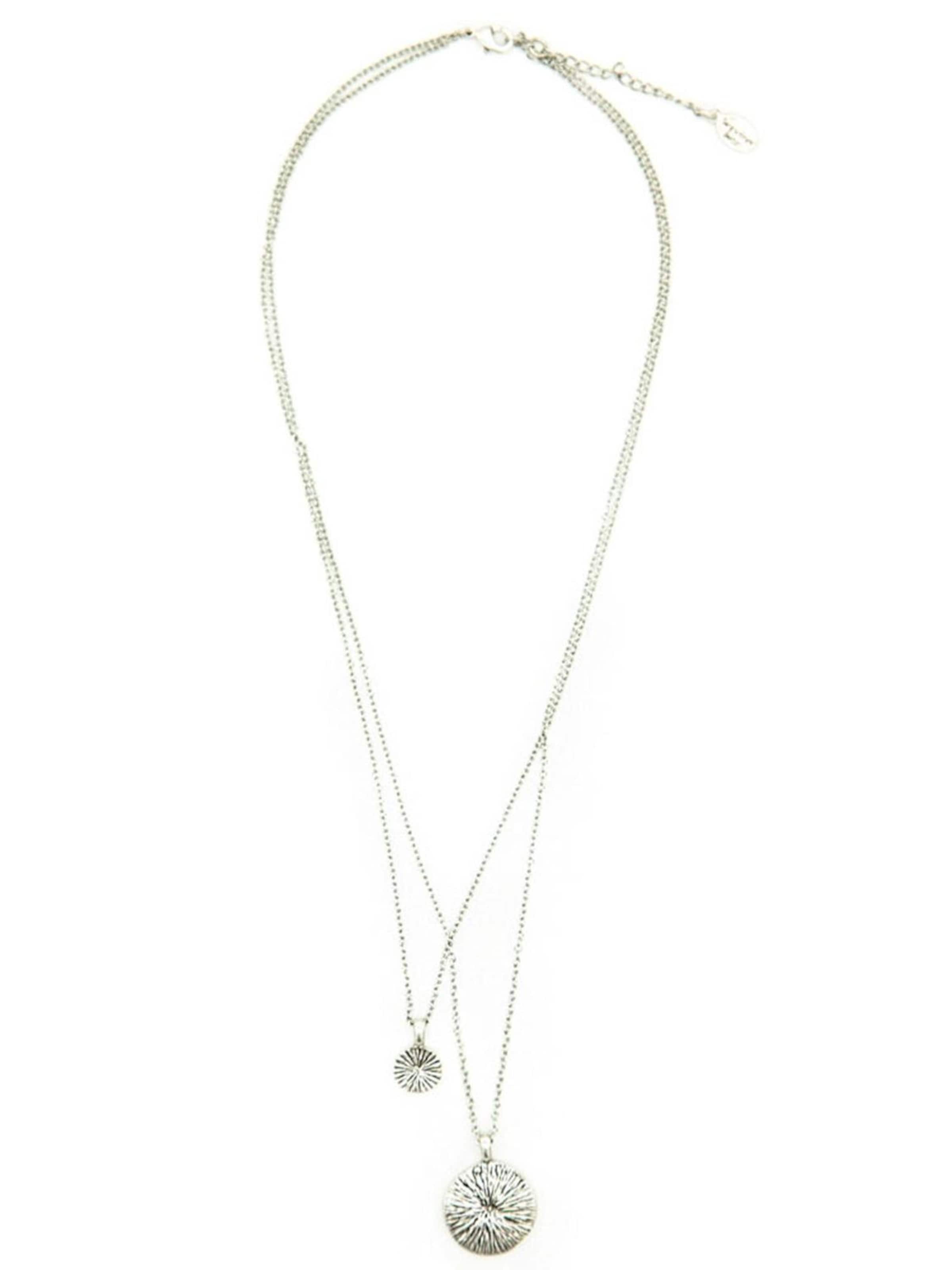 Sergio Engel Kette 'Shine Kette 03 Layerkette mit zwei geprägten Anhängern in Antikveredlung'‌‌‌‌ in Silber: Vorderseite