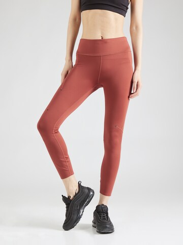 Skinny Pantaloni sportivi di On in rosso: frontale