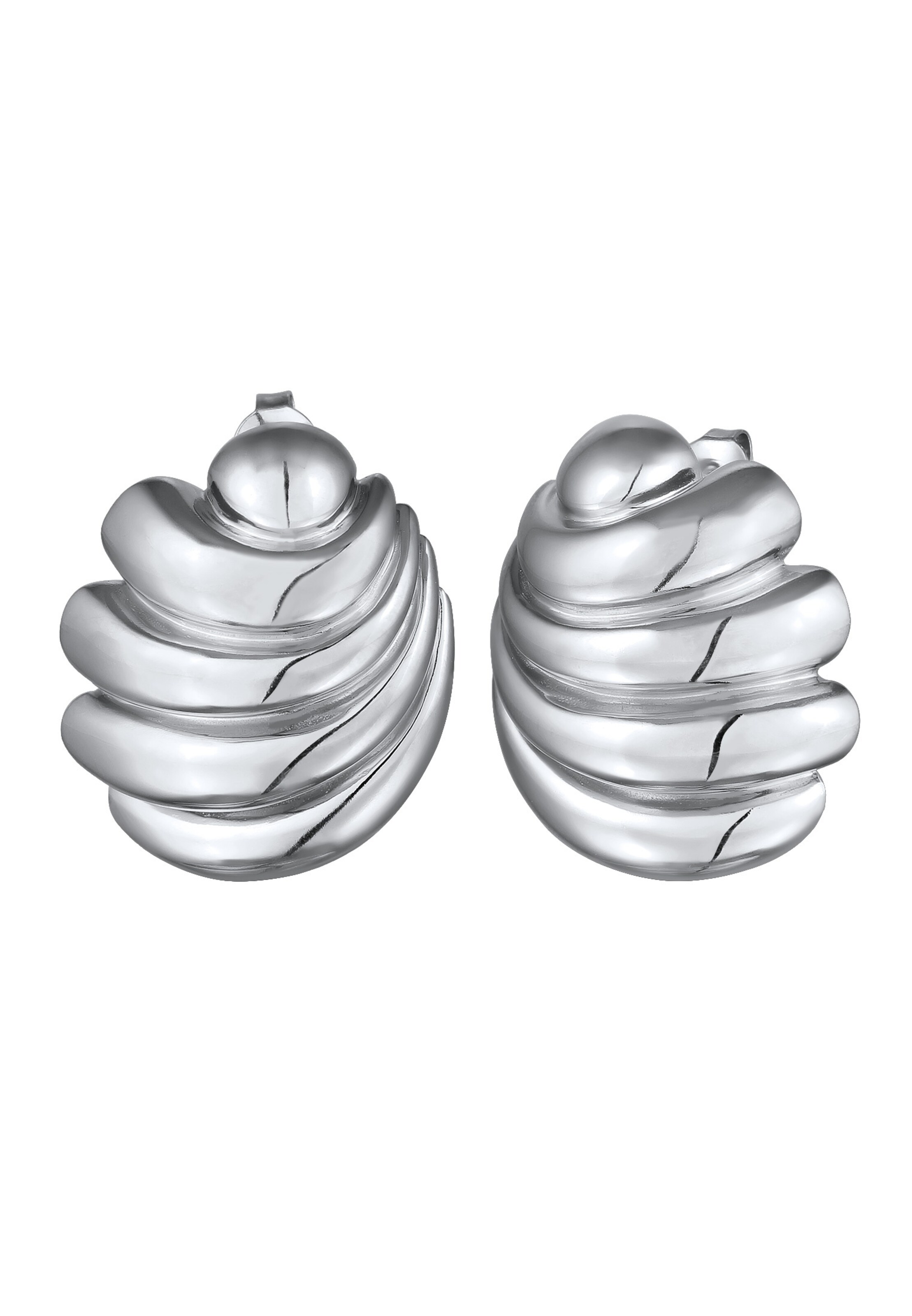 ELLI PREMIUM Ohrringe 'Muschel' in Silber: Vorderseite
