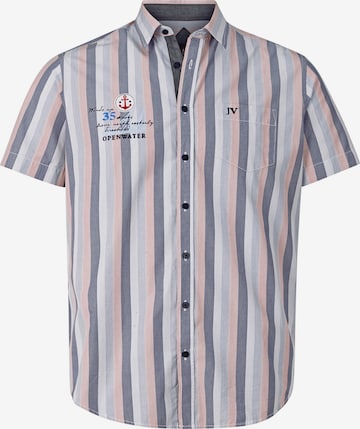 Jan Vanderstorm Comfort fit Button Up Shirt ' Eibo ' in Blue: front