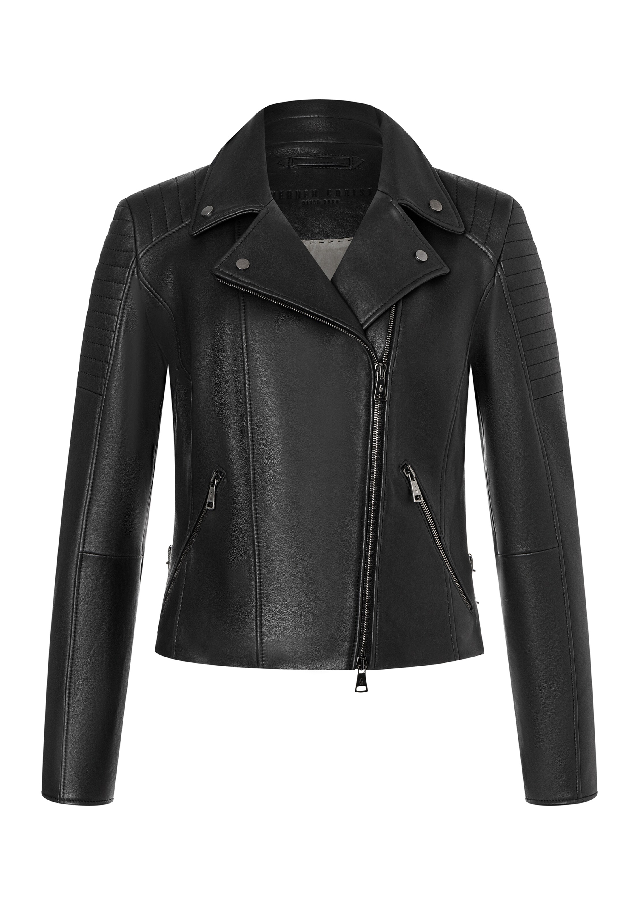 Werner Christ Lederjacke 'Celine CW' in Schwarz: Vorderseite