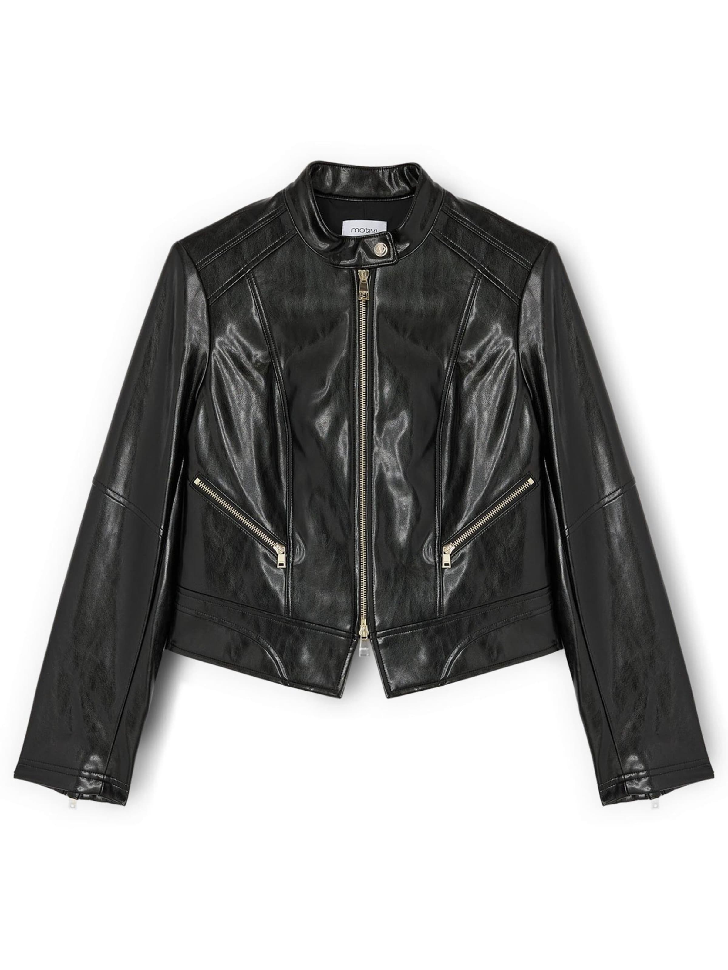 MOTIVI Tussenjas in Zwart: voorkant