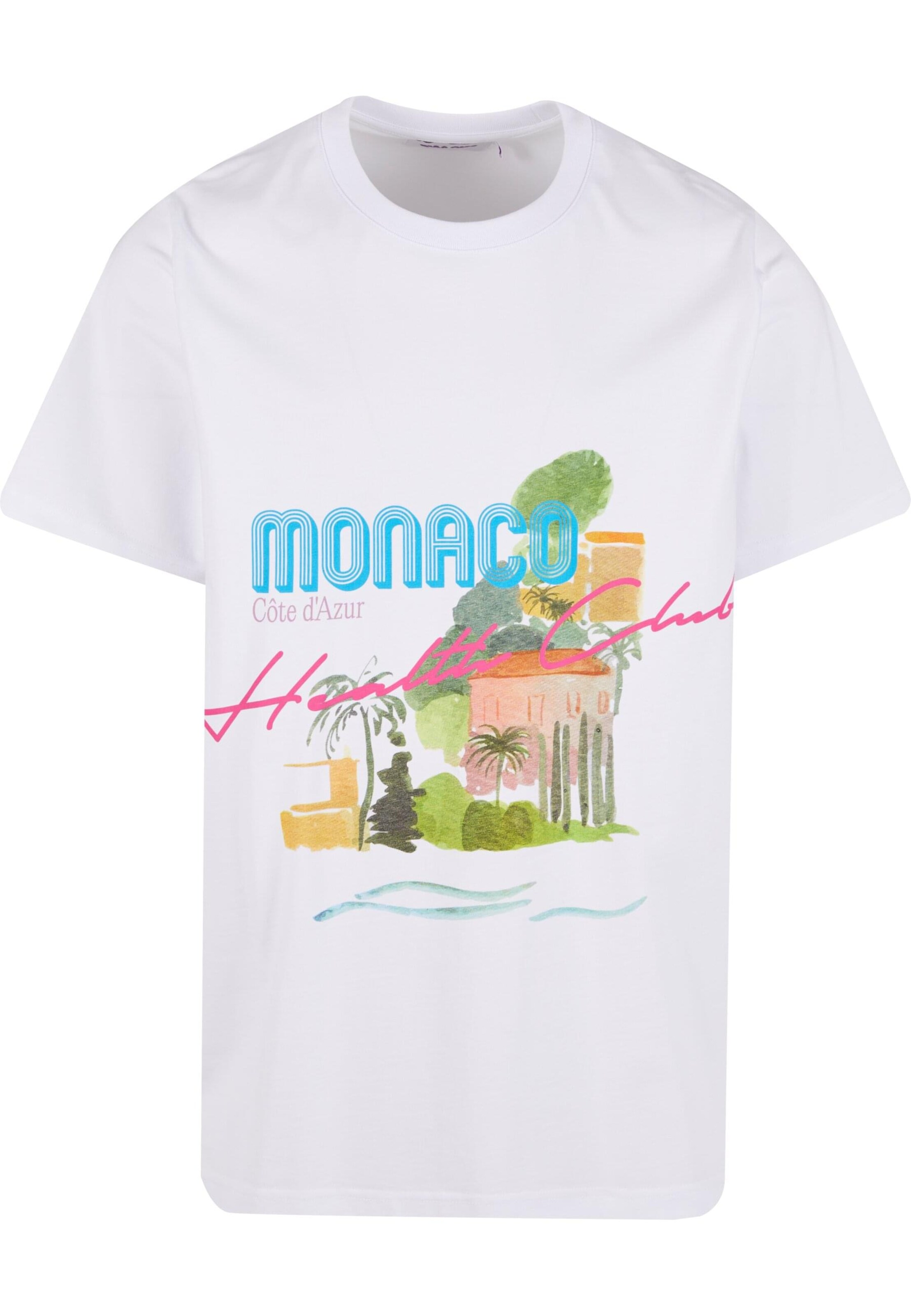 Pica Pica Shirt 'Monaco Health Club' in Light blue / Honey / Dark pink / White, Item view