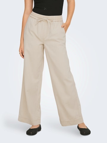 ONLY Wide leg Broek 'ONLMAISA' in Beige: voorkant