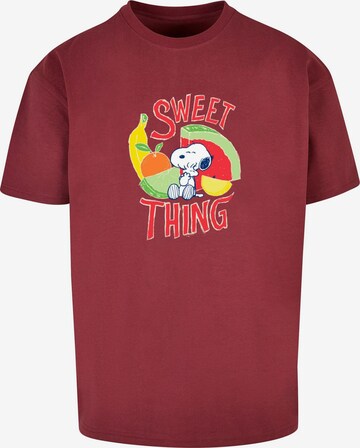 Merchcode Shirt 'Peanuts - Sweet Thing' in Red: front