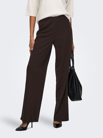 JDY Wide Leg Bukser 'JDYGeggo' i brun: forside
