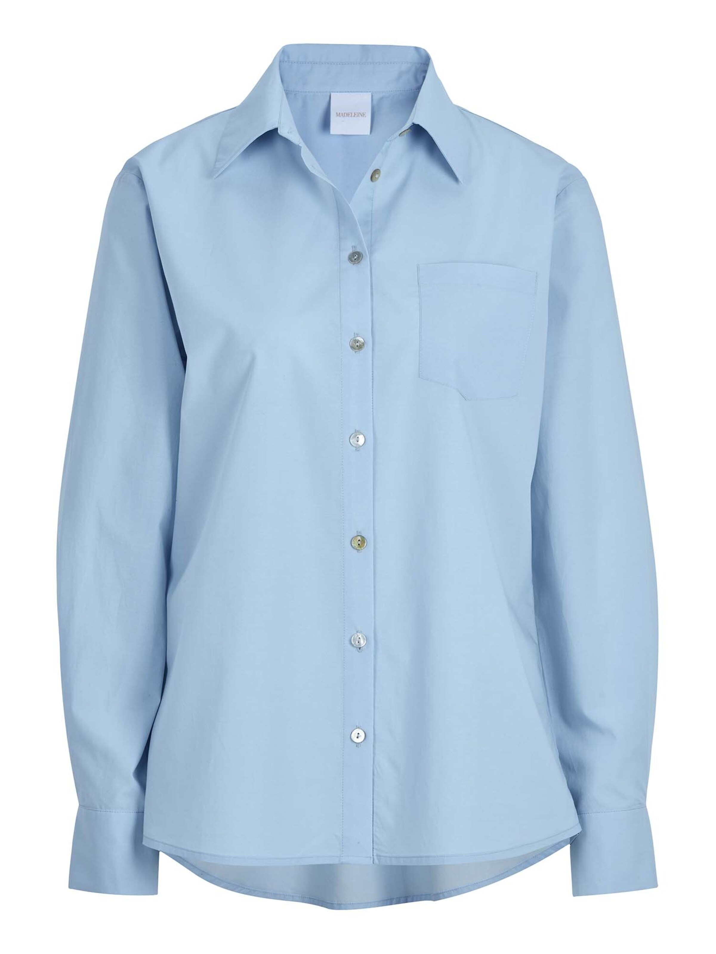MADELEINE Bluse in Blau: Vorderseite