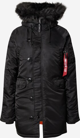 ALPHA INDUSTRIES Зимняя куртка в Черный: спереди