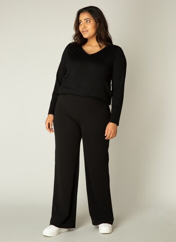 BASE LEVEL CURVY Loose fit Pants 'Arah' in Black