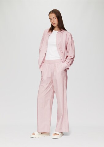 QS Wide leg Bandplooibroek in Roze: voorkant