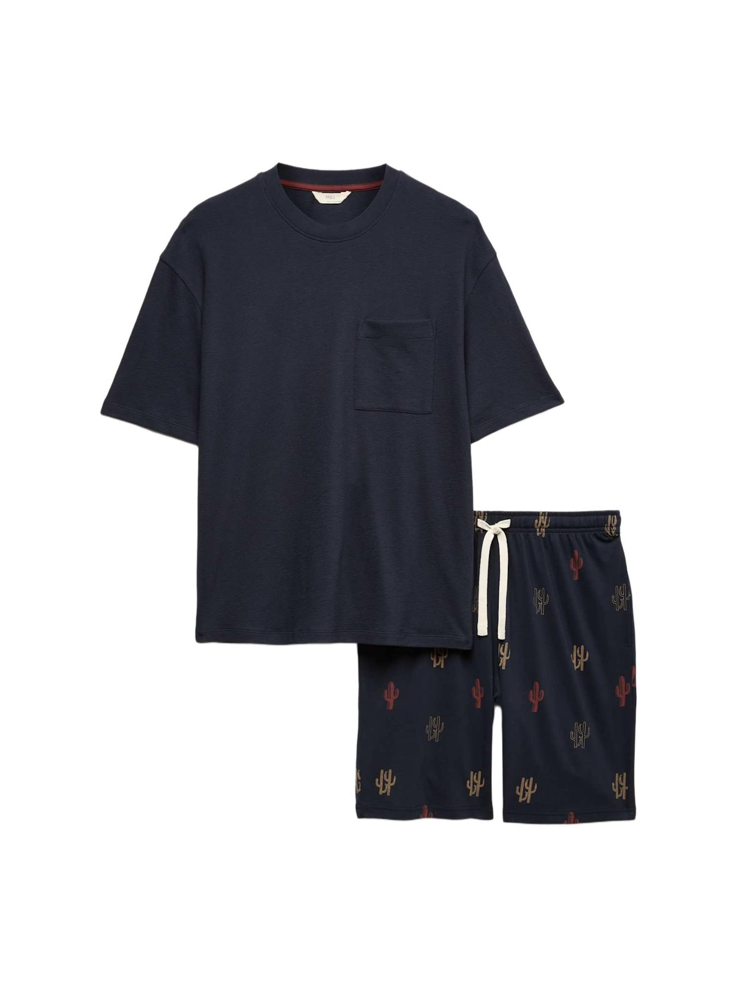 Marks & Spencer Pyjama kurz in Blau: Vorderseite