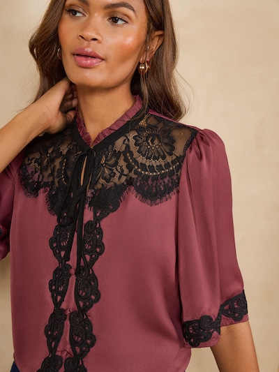 love & roses Blouse in XS in Burgundy / Black, Item view