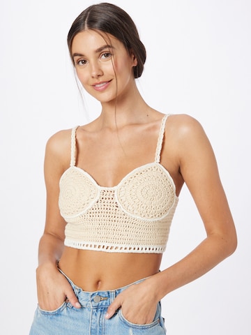 Gina Tricot Knitted top 'Sierra' in Beige: front