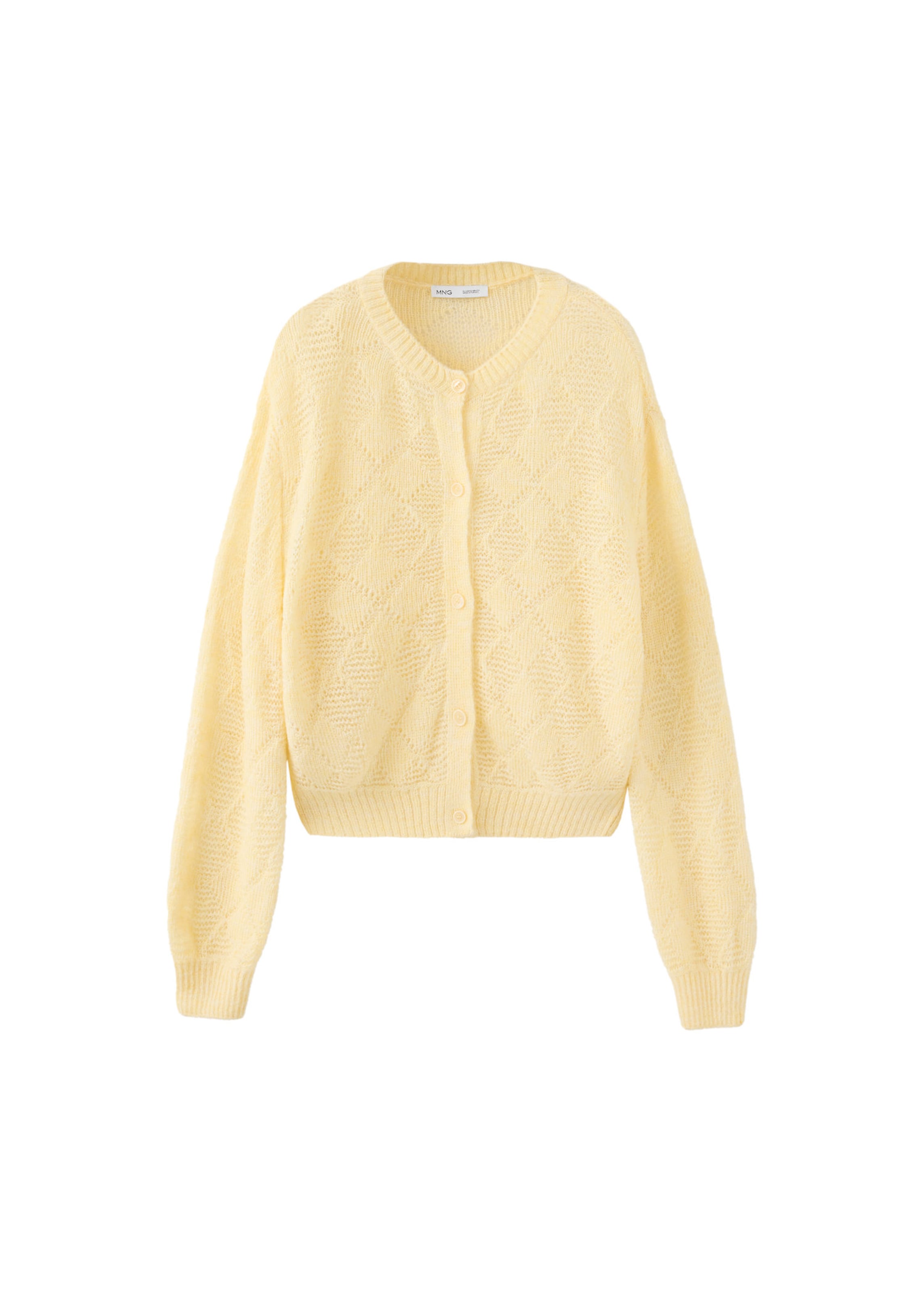 MANGO Knit cardigan 'CAMILLE' in Yellow: front