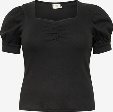 T-shirt 'Carina' KAFFE CURVE en noir : devant