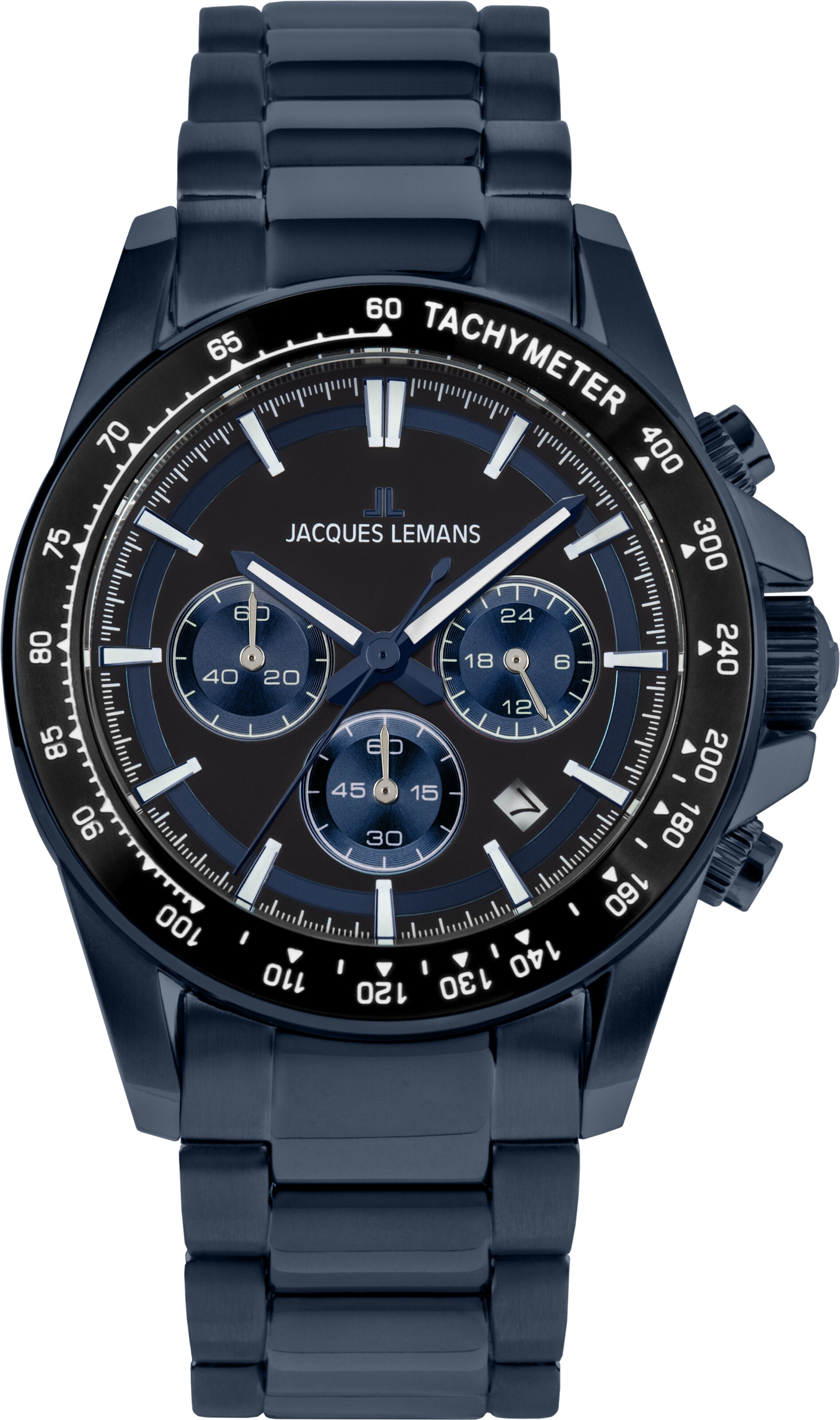 Jacques Lemans Digitaluhr in Blau: Vorderseite