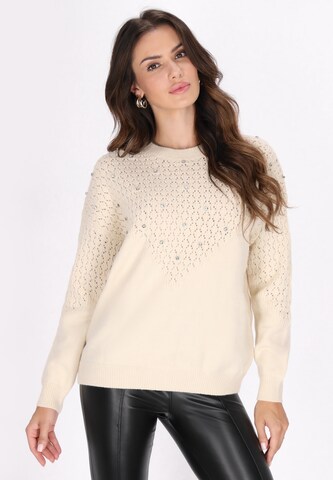 faina - Jersey en beige: frente