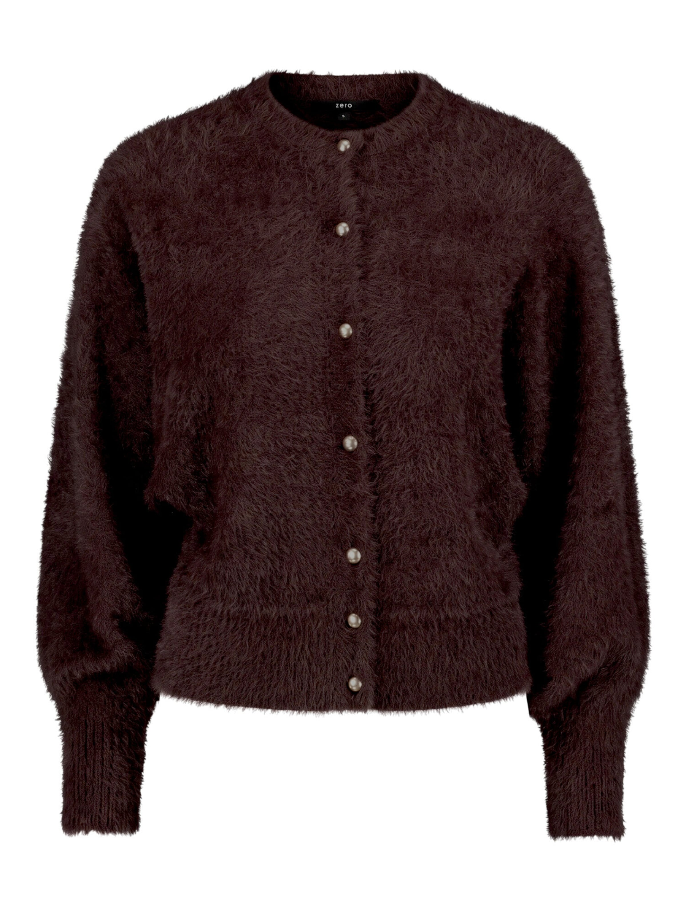 zero Gebreid vest in Bruin: voorkant