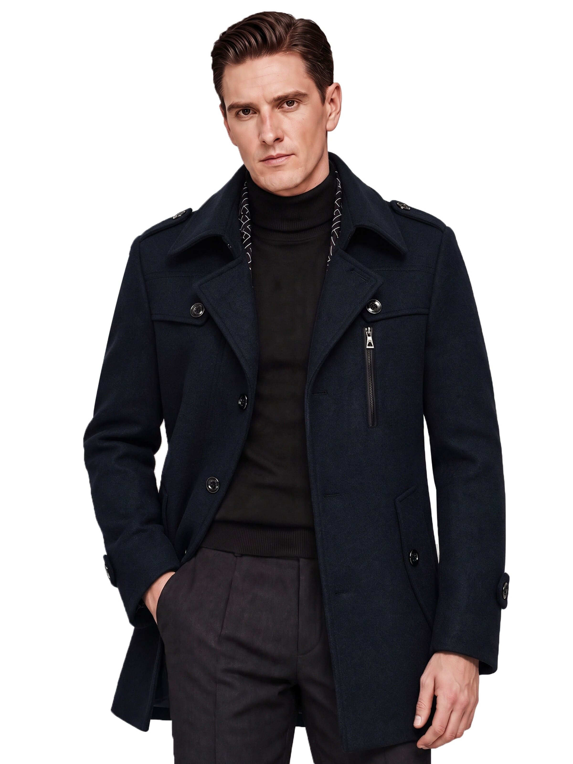 ALLTHEMEN Winterjas 'Schneeruhe' in Blauw: voorkant