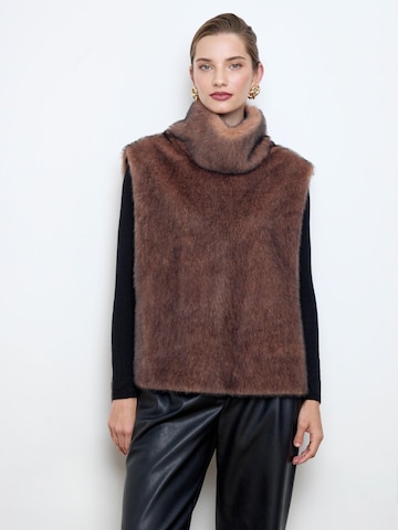 Gilet 'Faux-mink-fur brown dickey' di BASSIA in marrone