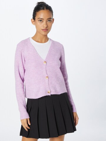 PIECES Knit Cardigan 'Ellen' in Purple: front
