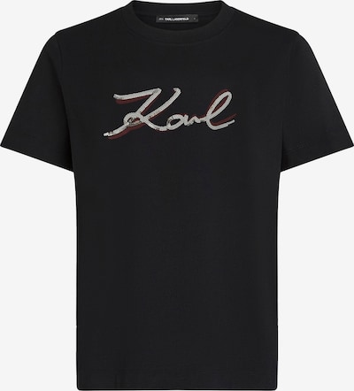 Marškinėliai iš Karl Lagerfeld, spalva – burgundiško vyno spalva / juoda / sidabrinė, Prekių apžvalga