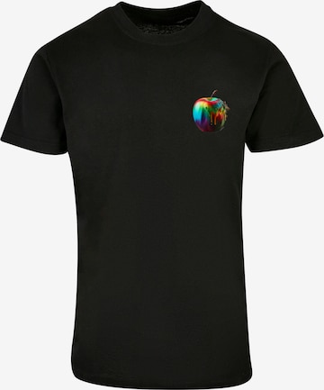 T-Shirt 'Colorfood Collection - Rainbow Apple' F4NT4STIC en noir : devant