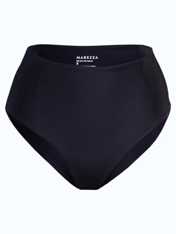 MAREZZA Bikinihose 'Ligeia Darted High-Rise Shaping Bikini Bottom in Metallic Black'‌‌‌‌‌ in Schwarz: Vorderseite