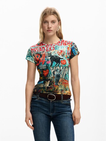 Tricou 'Cats' de la Desigual pe roșu: față