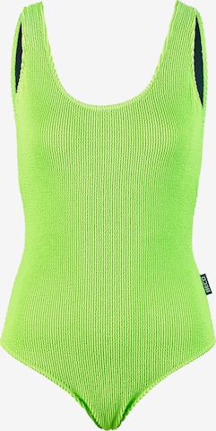 BECO the world of aquasports Badeanzug 'Crinkle Classic' in Grün: Vorderseite