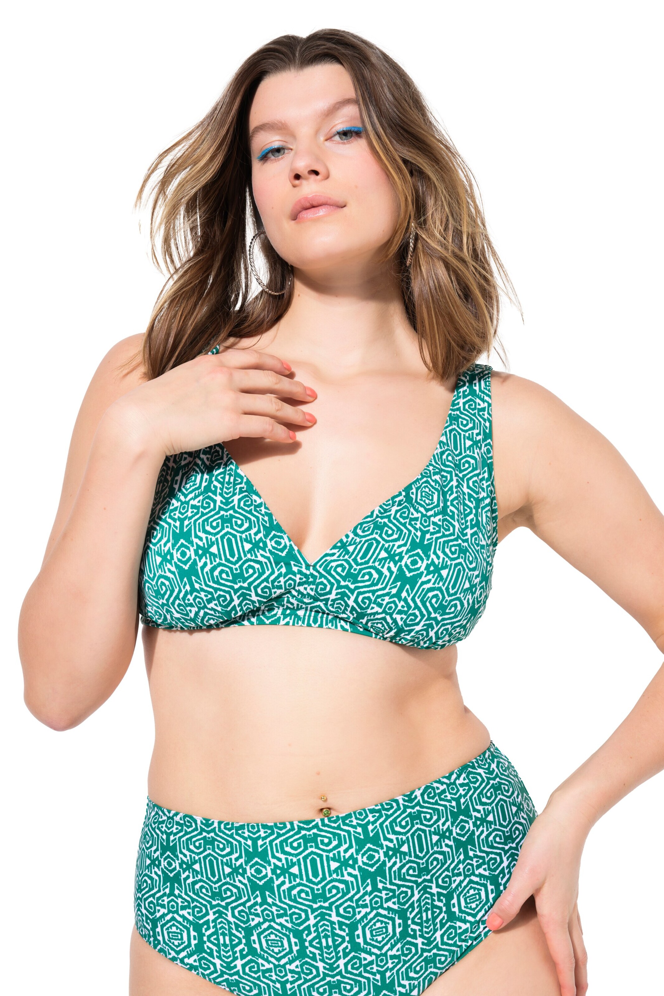 Studio Untold Triangel Bikinitop in Groen: voorkant