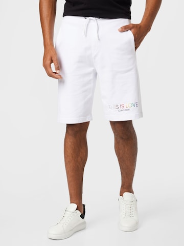 Calvin Klein tavaline Püksid, värv valge: eest vaates