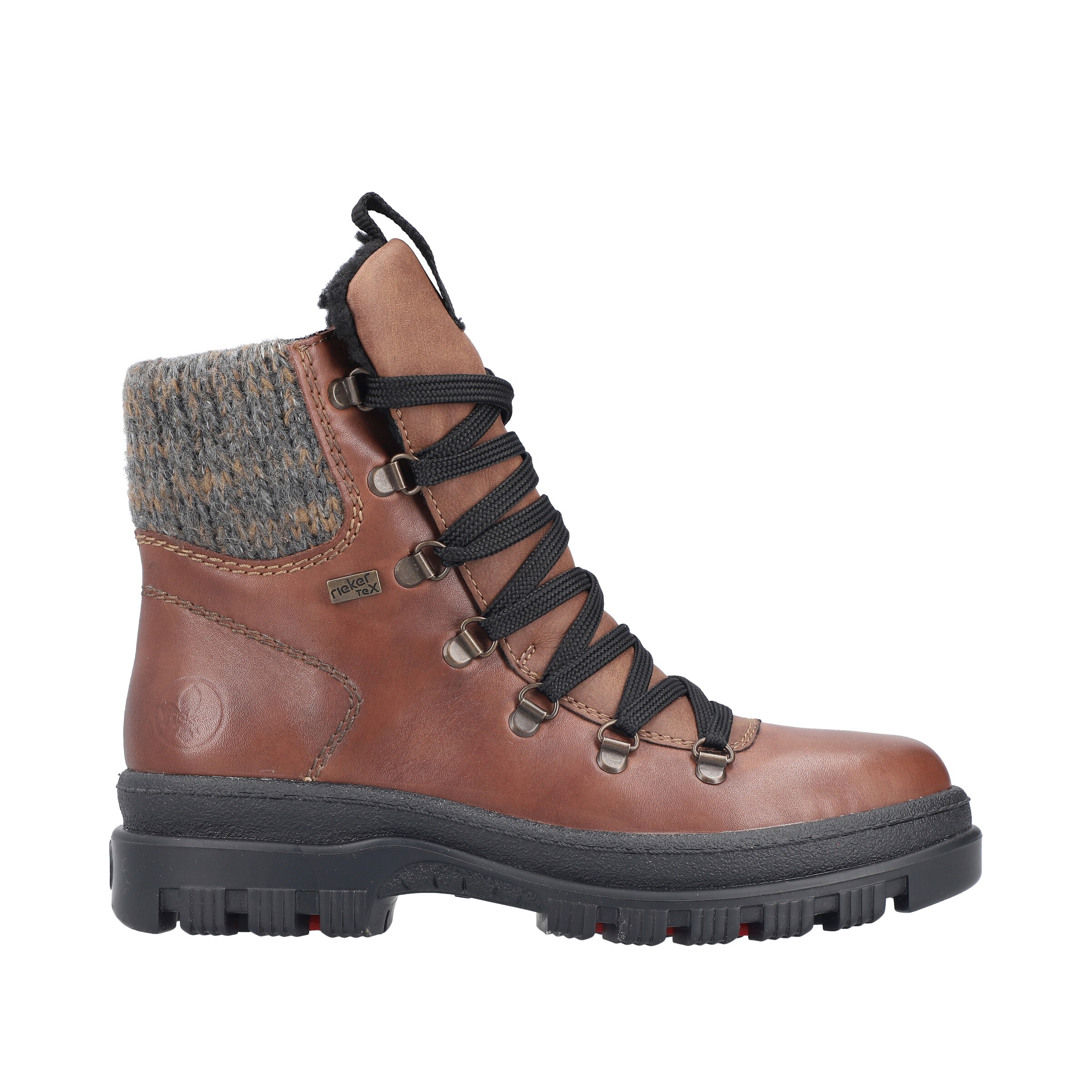 Rieker Lace-Up Ankle Boots in Brown