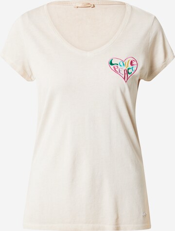 Key Largo T-Shirt 'HEARTBEAT' in Beige: predná strana