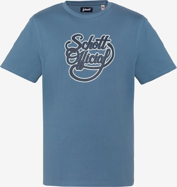 T-Shirt Schott NYC en bleu : devant