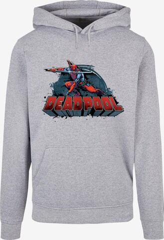 ABSOLUTE CULT Sweatshirt 'Deadpool - Sword' in Grey: front