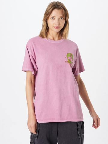 Nasty Gal - Camiseta 'Give No Bucks' en lila: frente