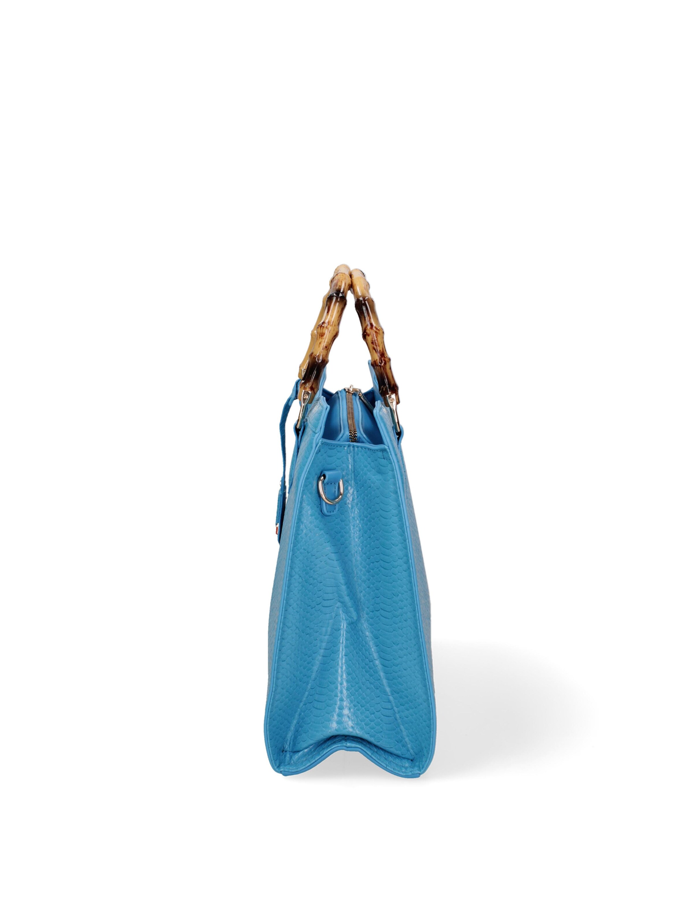 Borsa a spalla 'Borsa a Spalla Donna Ecopelle Vegana con Manico Bambù' di Diana&Co. in blu