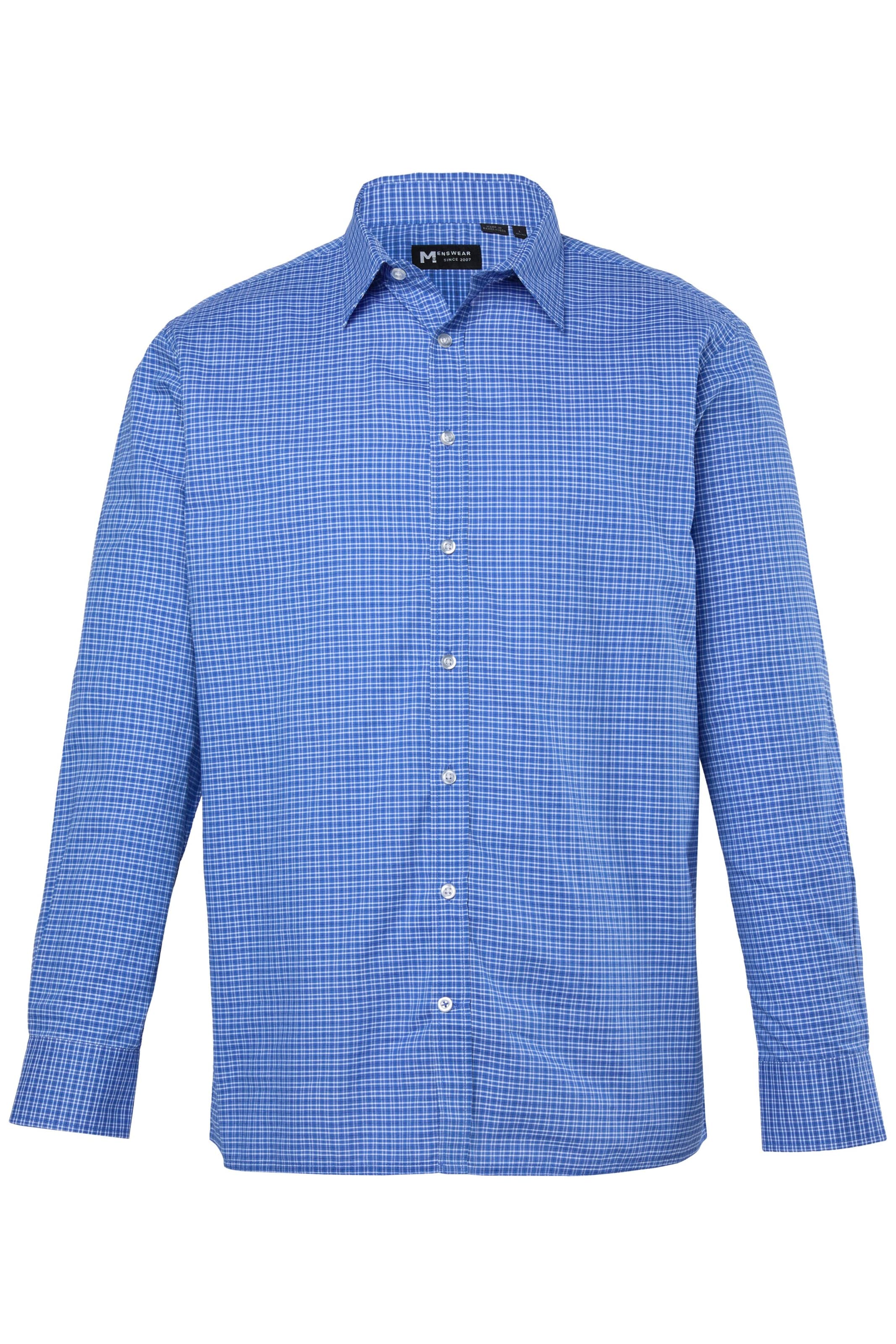 Men Plus Comfort Fit Hemd in Blau: Vorderseite