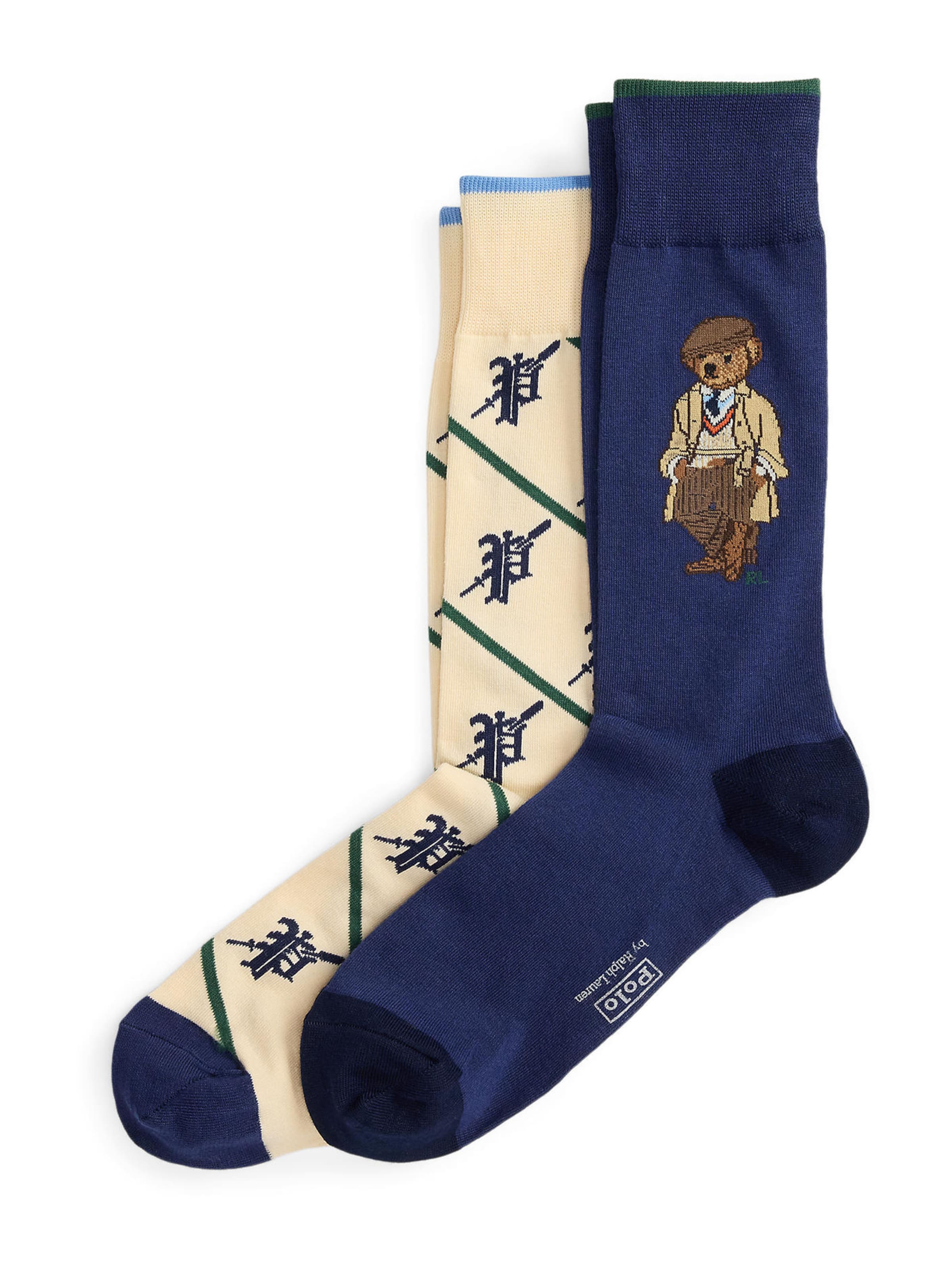 Șosete Polo Ralph Lauren pe fildeş / bleumarin / castaniu / negru, Vizualizare produs