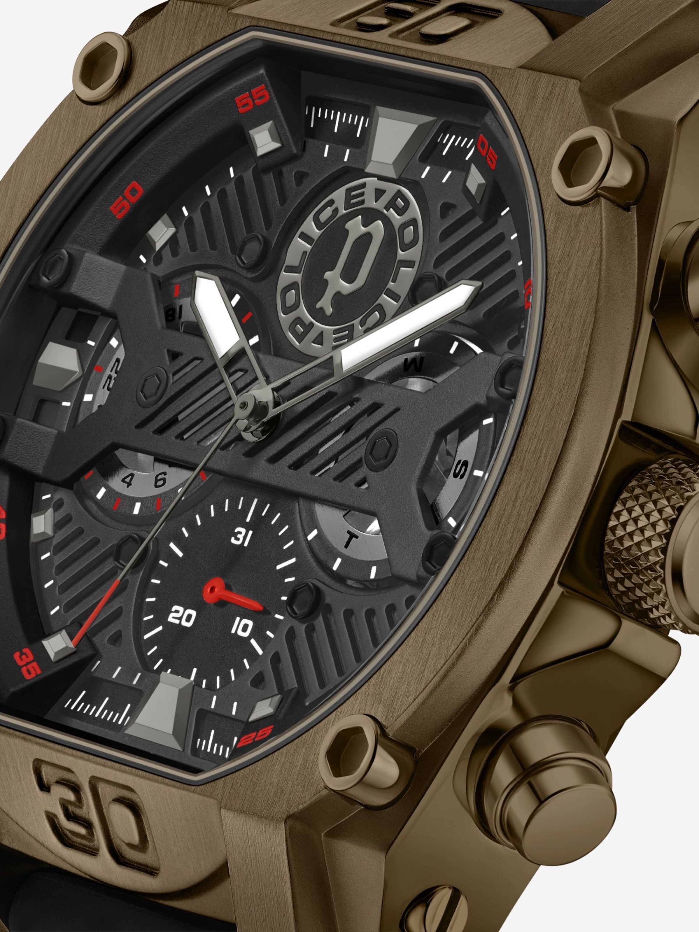 POLICE Analoog horloge ' Norwood ' in Bruin