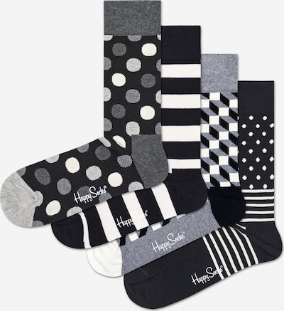 Șosete Happy Socks pe gri / negru / alb, Vizualizare produs