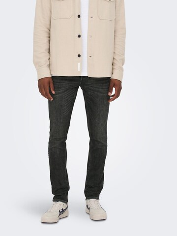 Only & Sons Slimfit Jeans 'Loom' in Zwart: voorkant