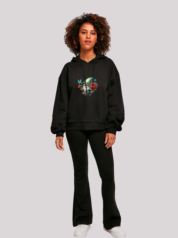 F4NT4STIC Sweatshirt 'Gnom Frühling Blumen Schmetterling' in Black